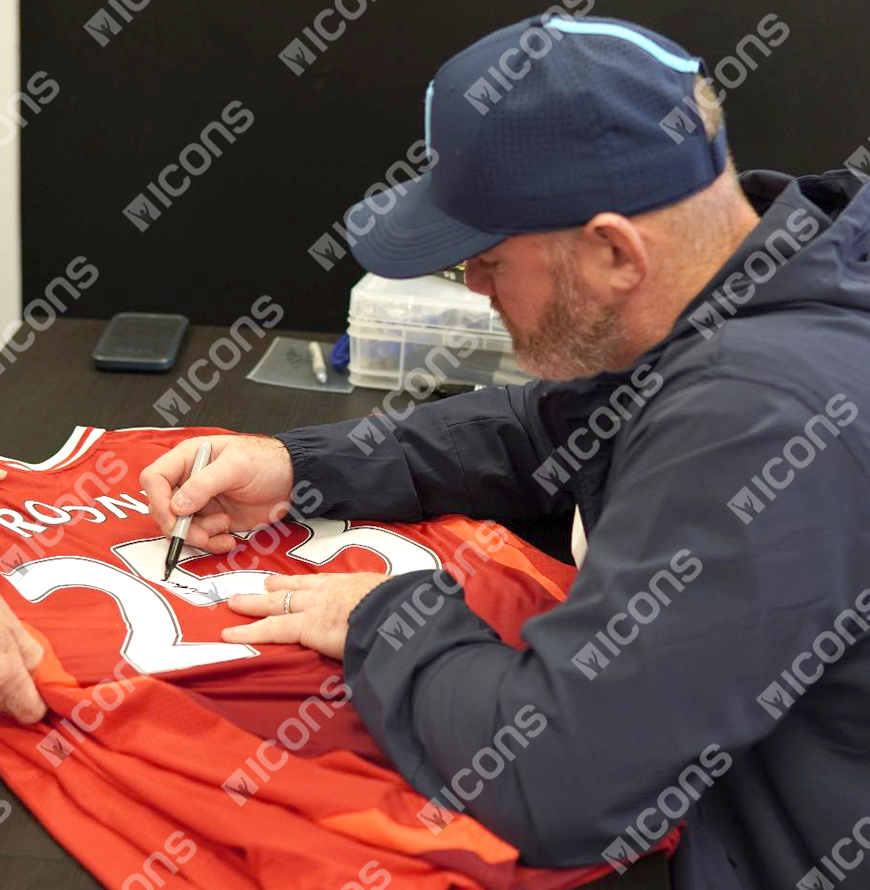 Wayne Rooney Official UEFA Champions League Back Signed and Framed Manchester United 2024-25 Home Shirt: 253 Goals Edition