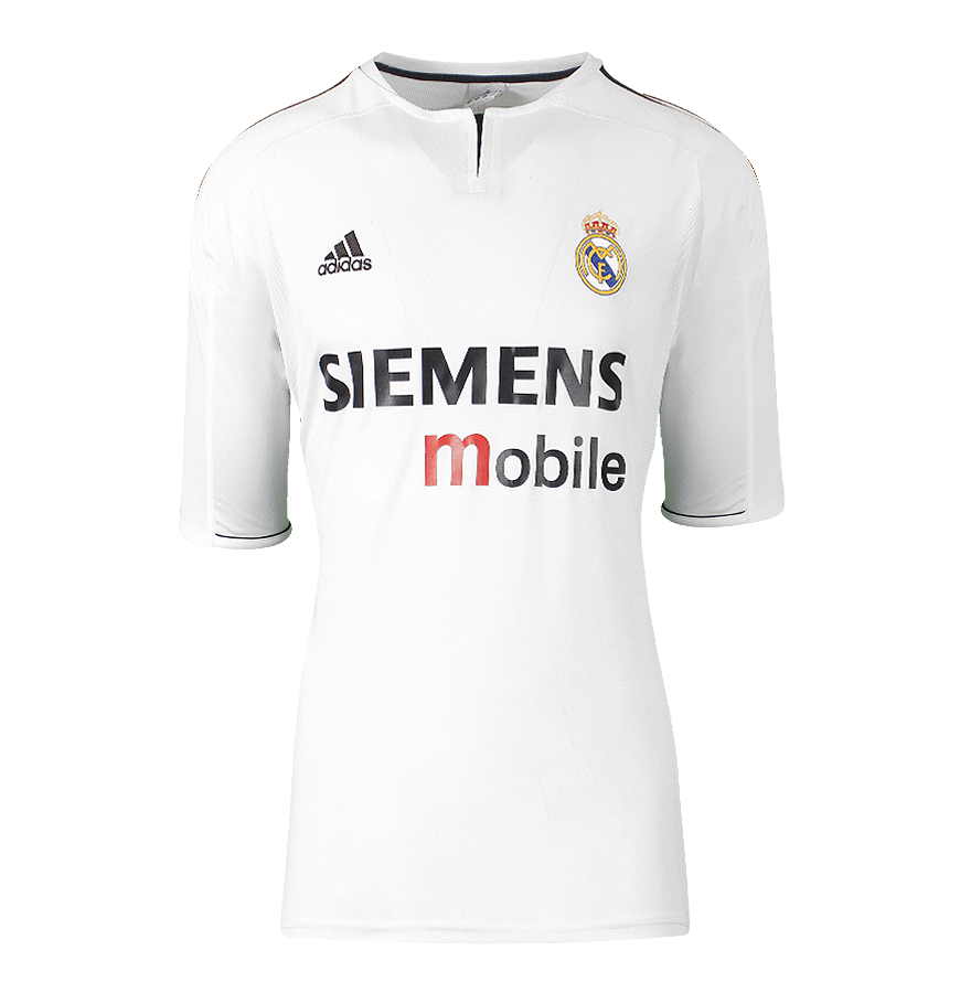 David Beckham Official UEFA Champions League Back Signed and Framed Real Madrid 2003-04 Home Shirt