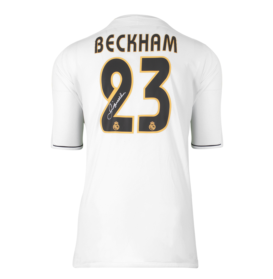 David Beckham Official UEFA Champions League Back Signed and Hero Framed Real Madrid 2003-04 Home Shirt