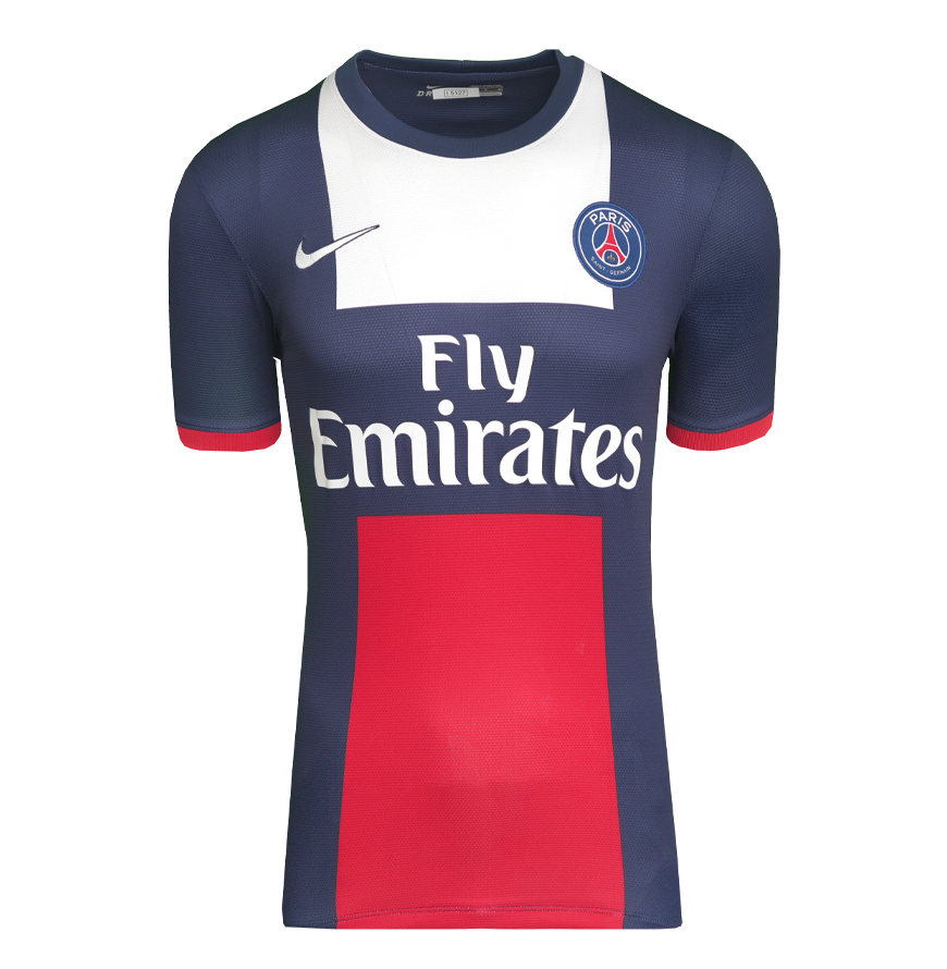 David Beckham Official UEFA Champions League Back Signed and Framed Paris Saint-Germain 2013-14 Home Shirt