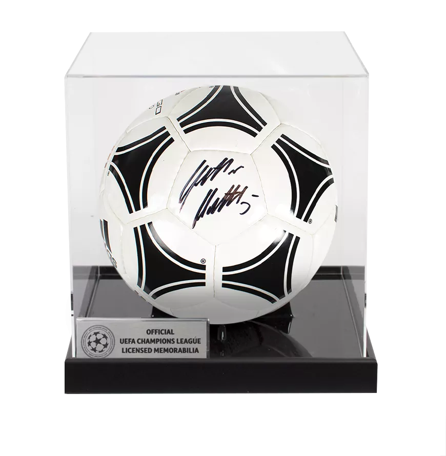 Lothar Matthaus Official UEFA Champions League Signed Football In Acrylic Case