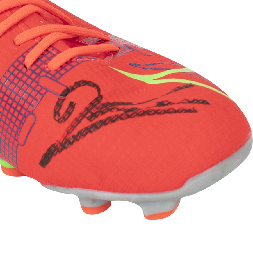 Robert Lewandowski Official UEFA Europa League Signed Red Nike Mercurial Boot In Acrylic Case