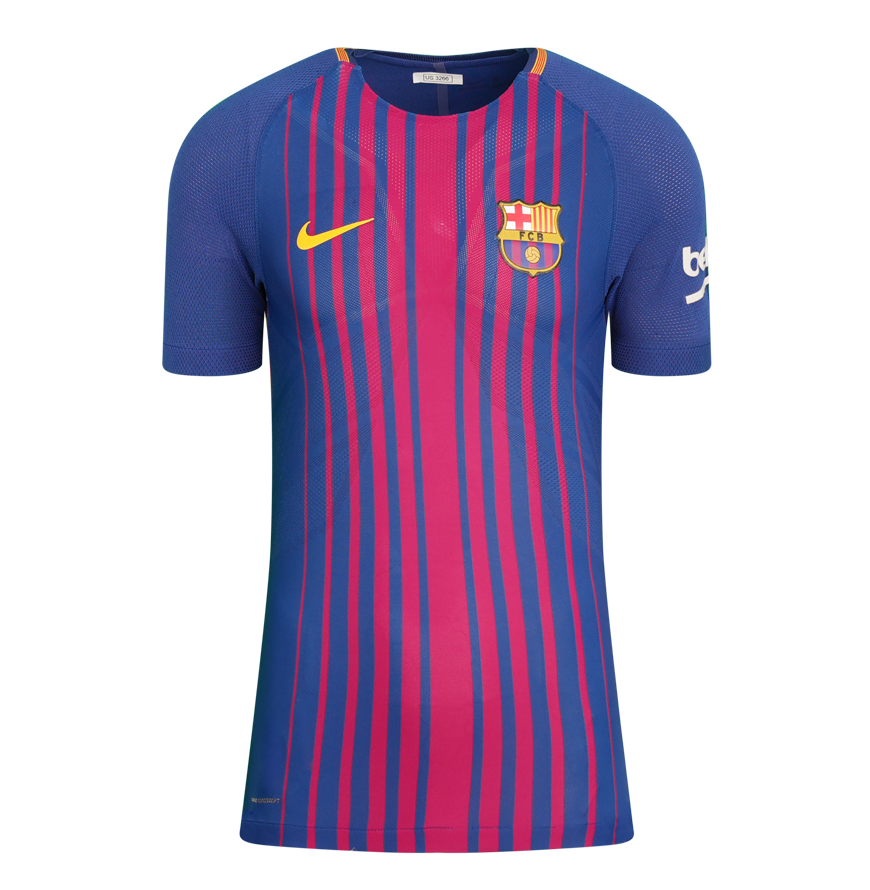 Lionel Messi Official UEFA Champions League Back Signed and Hero Framed FC Barcelona 2017-18 Home Shirt