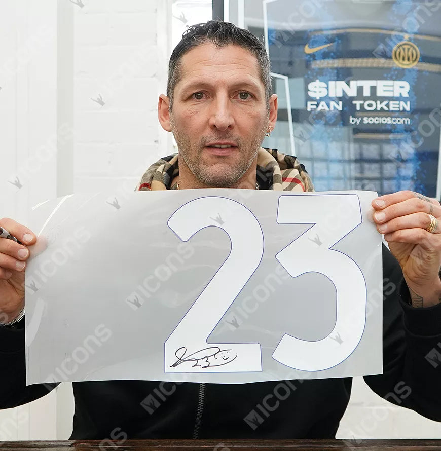 Marco Materazzi Official UEFA Champions League Back Signed and Hero Framed Modern Internazionale Home Shirt