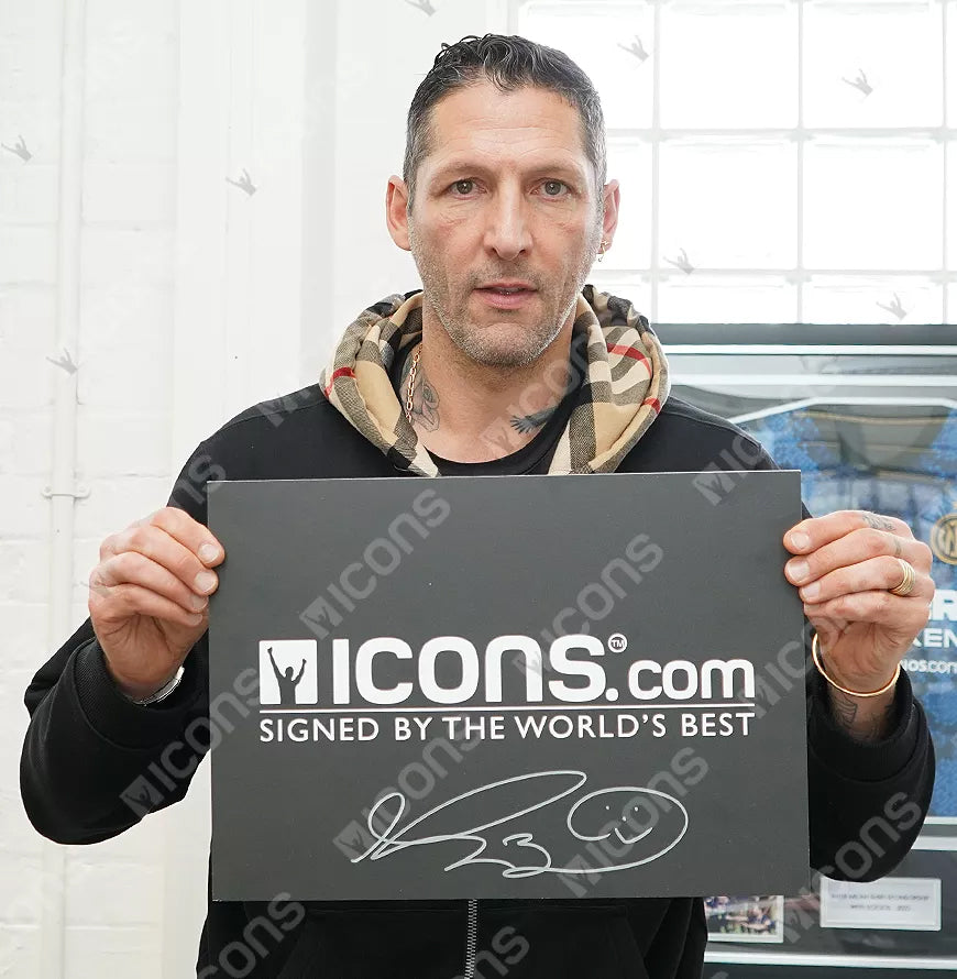 Marco Materazzi Official UEFA Champions League Back Signed and Framed Modern Internazionale Home Shirt