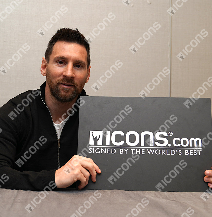 Lionel Messi Official UEFA Champions League Official Back Signed and Framed FC Barcelona 2018-19 Home Shirt