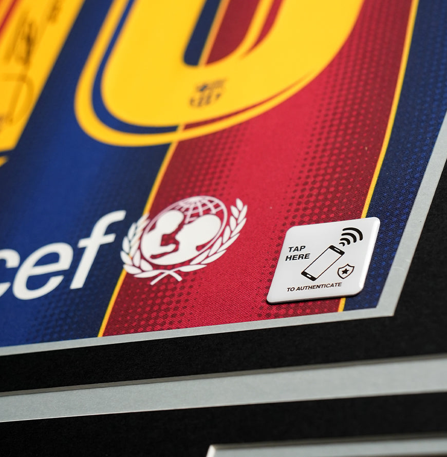 Lionel Messi Official UEFA Champions League Back Signed and Hero Framed FC Barcelona 2009-10 Home Shirt