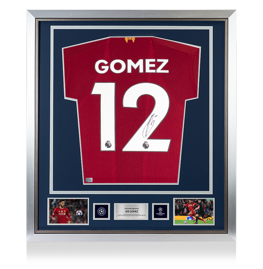 Joe Gomez Official UEFA Champions League Back Signed and Framed Liverpool 2019-20 Home Shirt