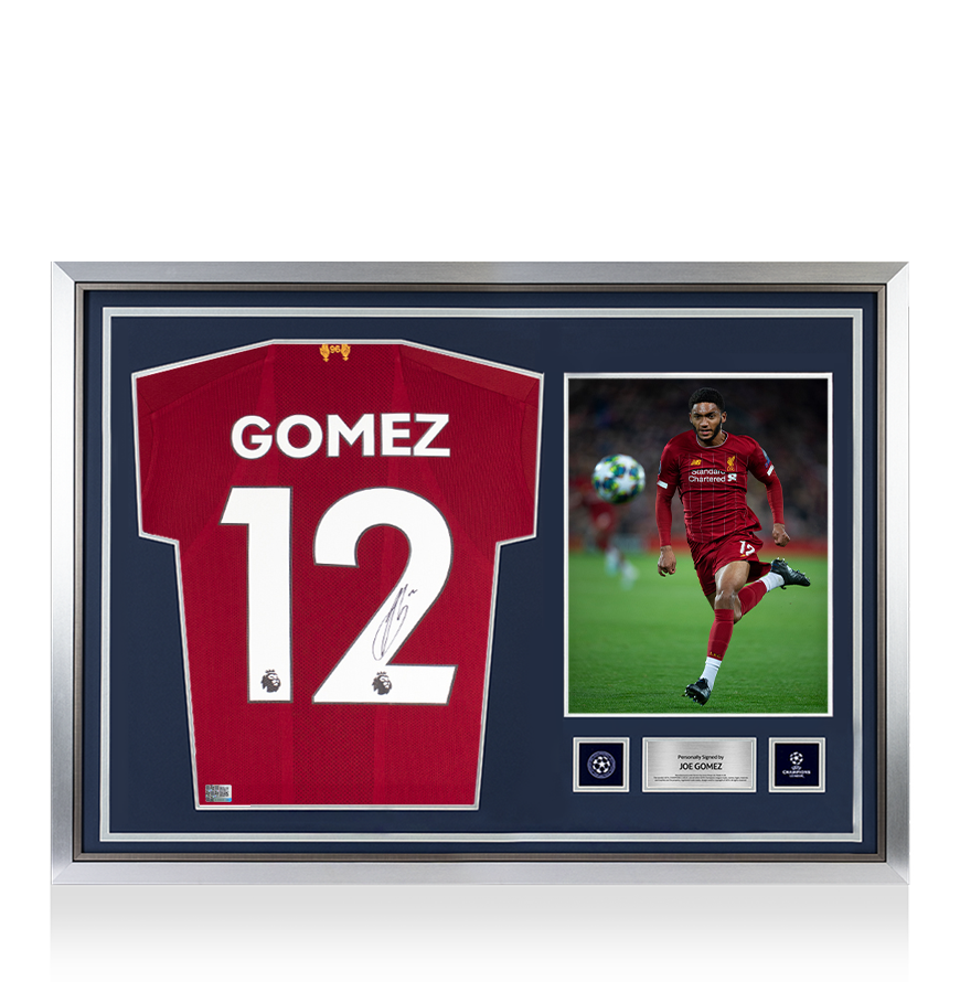 Joe Gomez Official UEFA Champions League Back Signed and Hero Framed Liverpool 2019-20 Home Shirt