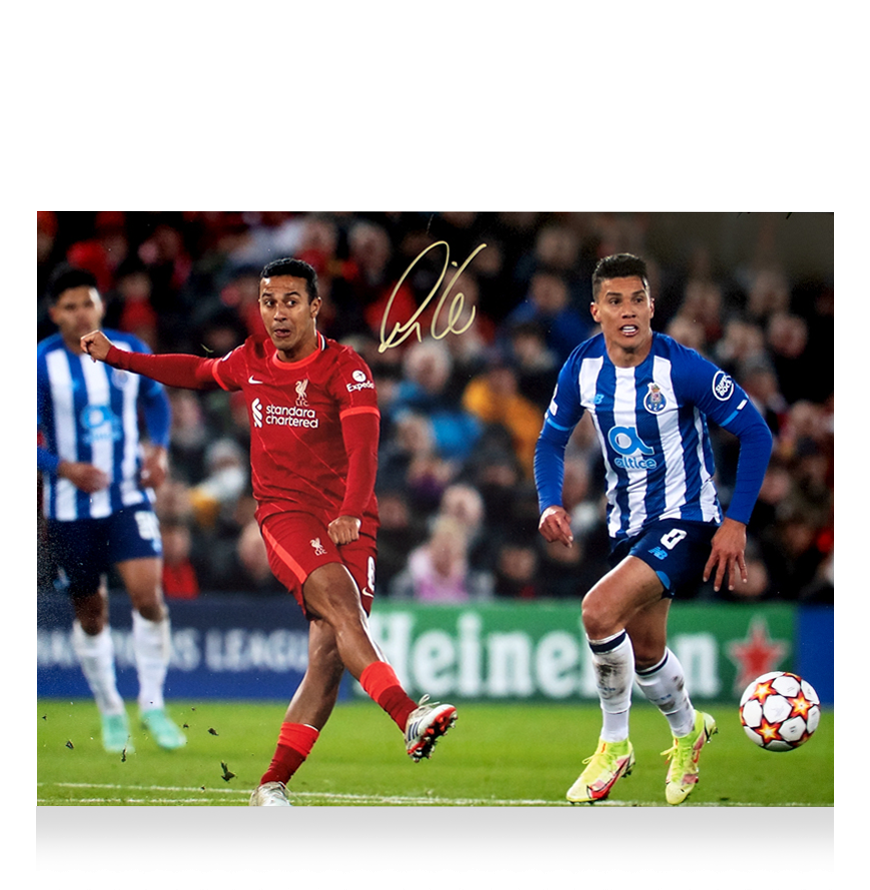 Thiago Alcantara Official UEFA Champions League Signed and Framed Liverpool FC Photo: UEFA Champions League Star