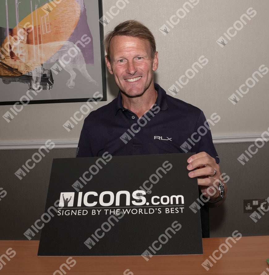 Teddy Sheringham Official UEFA Champions League Back Signed and Framed Manchester United 1999 Home Shirt