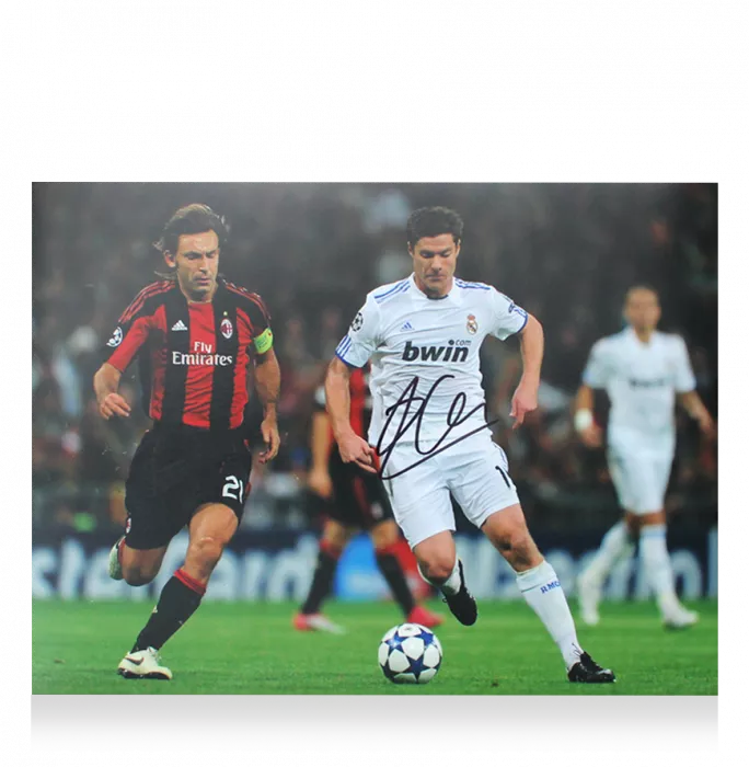 Xabi Alonso Official UEFA Champions League Signed and Framed Real Madrid Photo - UEFA Champions League v AC Milan