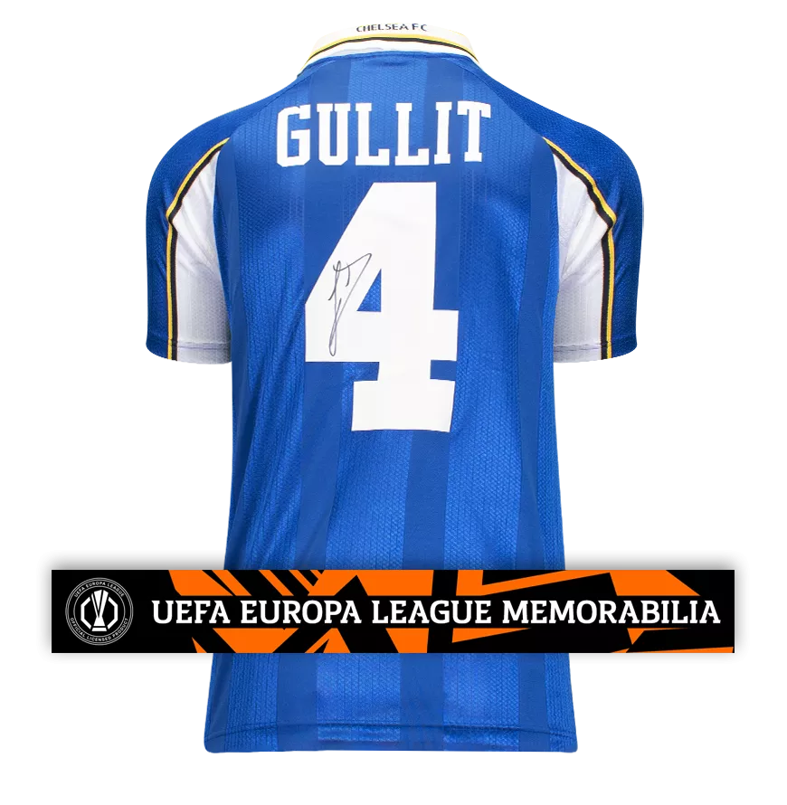 Ruud Gullit Official UEFA Europa League Back Signed Chelsea 1998 ECWC Shirt