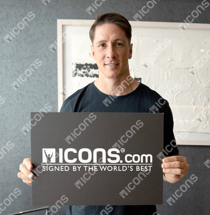 Fernando Torres Official UEFA Champions League Back Signed and Hero Framed Atletico Madrid 2024-25 Home Shirt with Fan Style Number