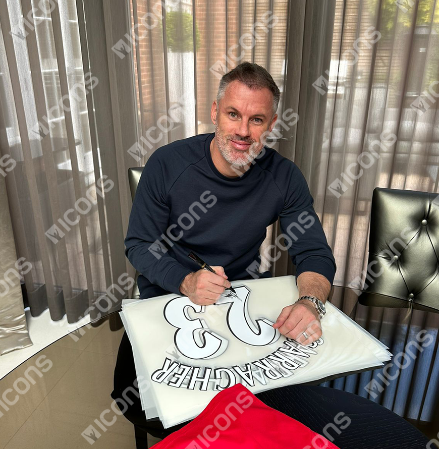 Jamie Carragher Official UEFA Champions League Back Signed and Framed Liverpool FC 2005 Home Shirt
