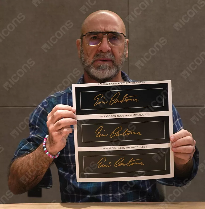 Eric Cantona Official UEFA Champions League Signed Plaque and Photo Frame: Manchester United Icon