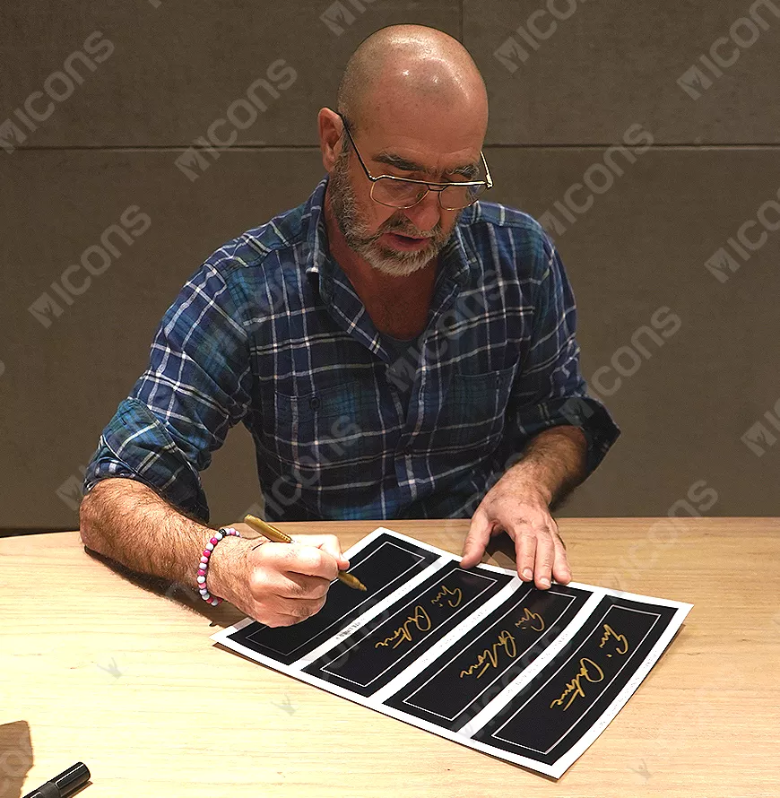 Eric Cantona Official UEFA Champions League Signed Plaque and Photo Frame: Manchester United Icon