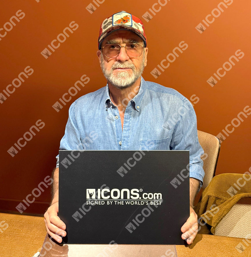 Eric Cantona ufficiale UEFA Champions League Back Firmato e Hero incorniciata la camicia da casa Manchester United 2024-25 con numero di stile fan