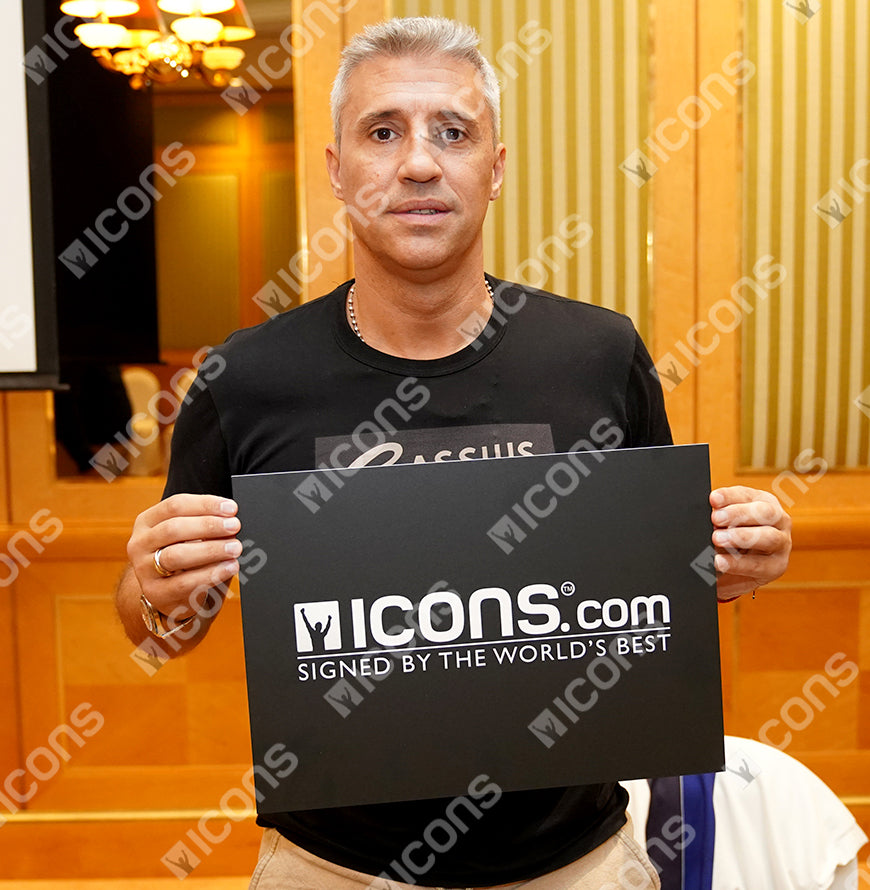 Hernan Crespo Official UEFA Champions League Signed and Framed AC Milan Photo: Celebration