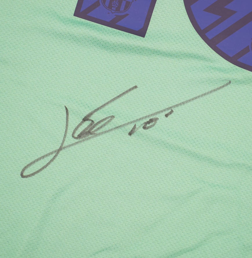 Lionel Messi Official UEFA Champions League Back Signed and Framed FC Barcelona 2010-11 Away Shirt