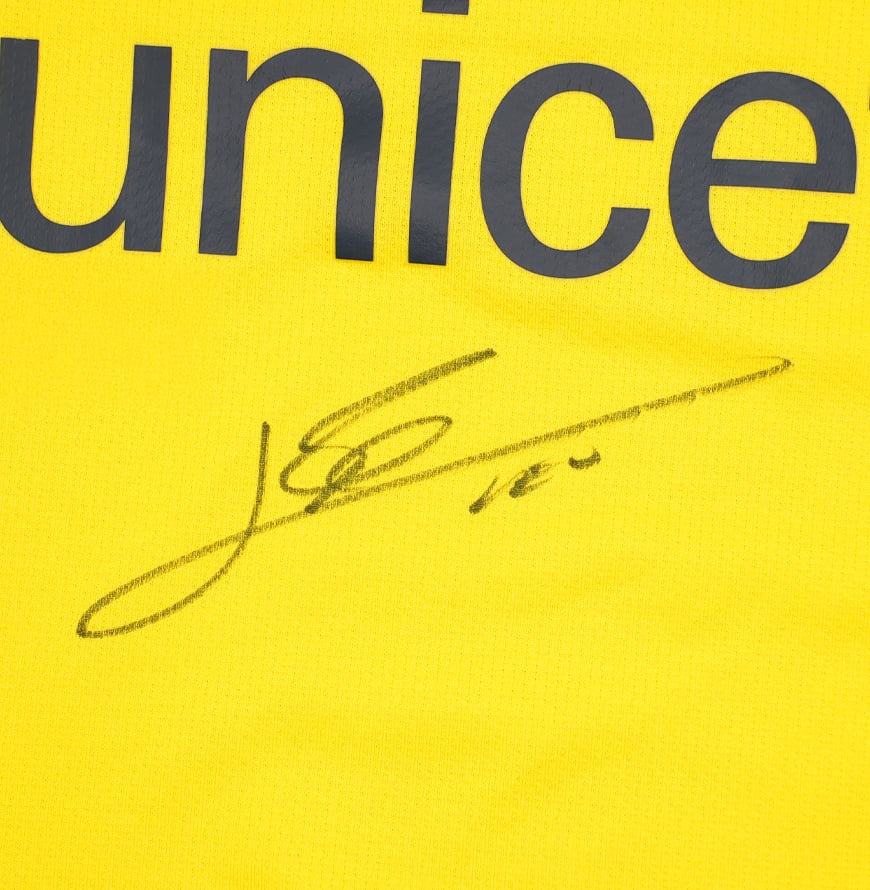 Lionel Messi Official UEFA Champions League Front Signed and Framed FC Barcelona 2008-10 Away Shirt