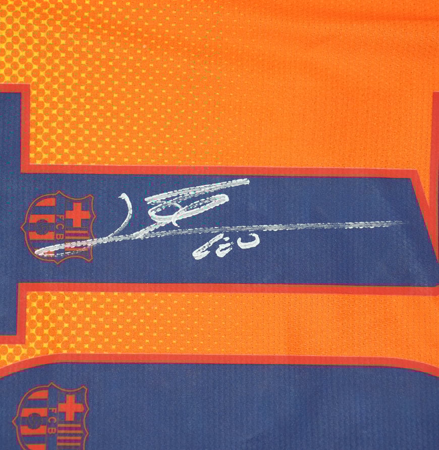 Lionel Messi Official UEFA Champions League Back Signed and Framed FC Barcelona 2012-13 Away Shirt