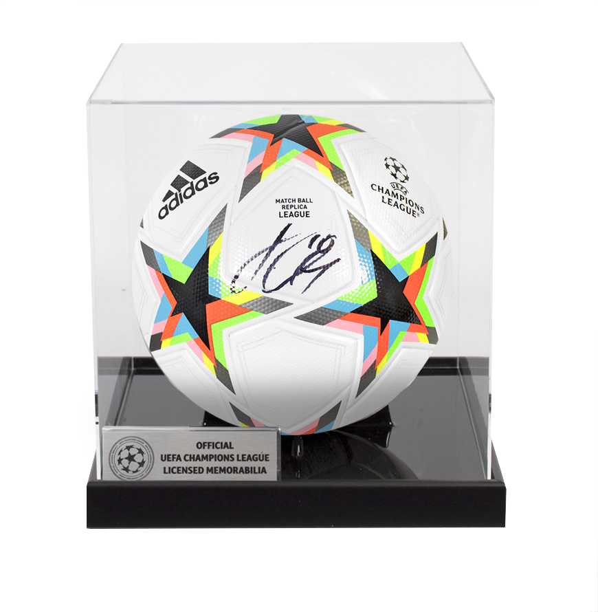 Jack Grealish Official UEFA Champions League Signed Football In Acrylic Case