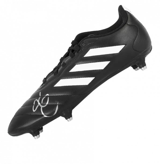 Luis Enrique ufficiale UEFA Champions League ha firmato Black Adidas Goletto Boot in Acrylic Case