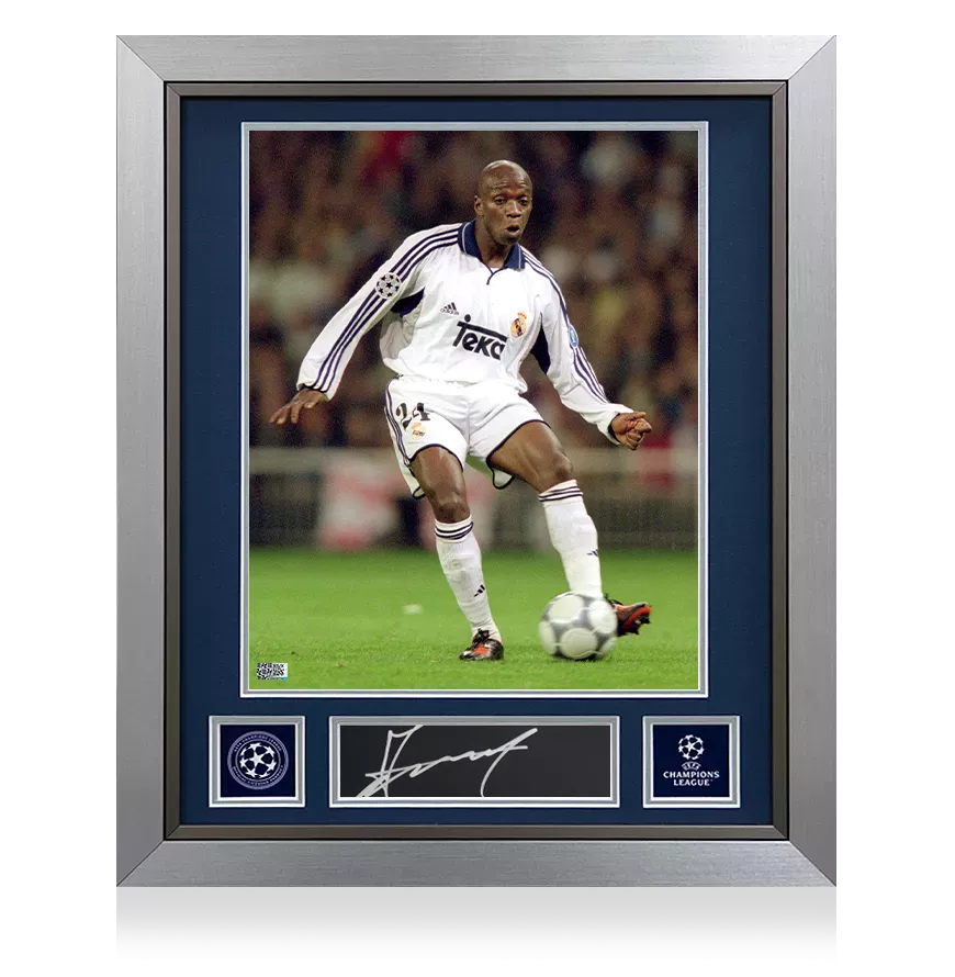 Claude Makelele Official UEFA Champions League Signed Plaque and Photo Frame
