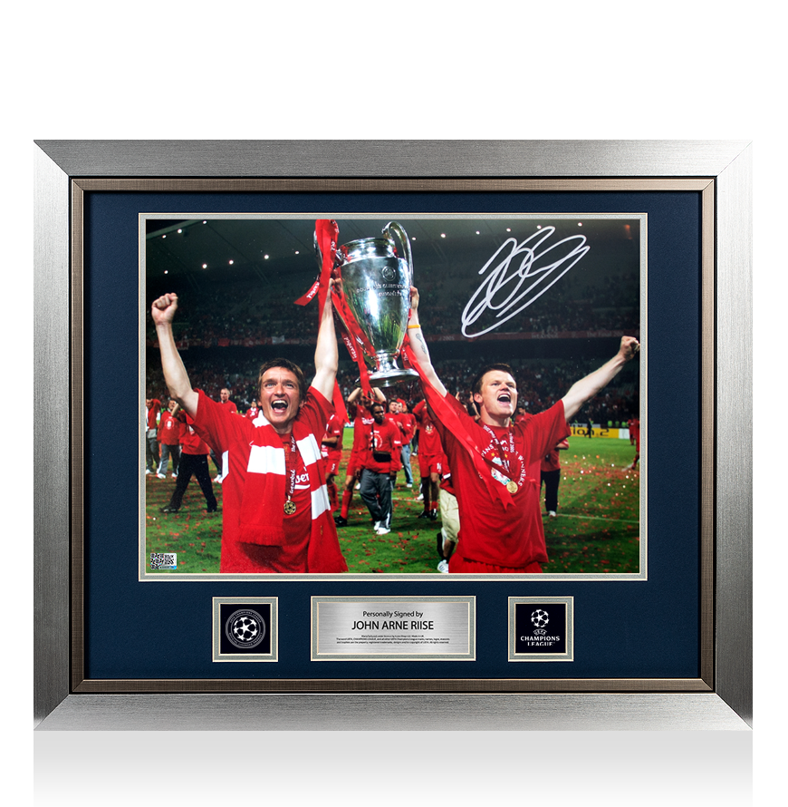 John Arne Riise Official UEFA Champions League Signed and Framed Liverpool FC Photo: 2005 UEFA Champions League Winner