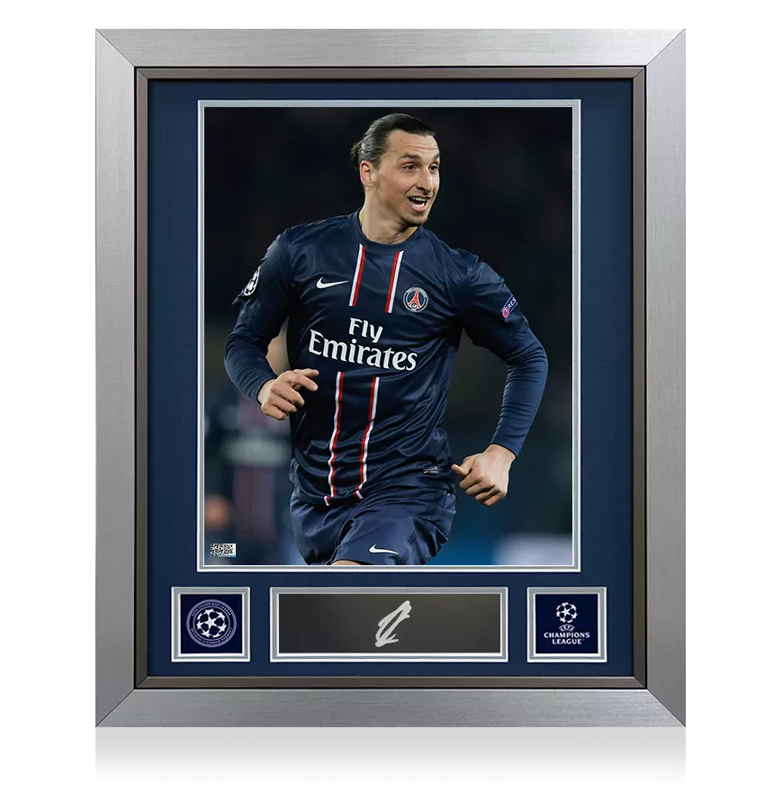 Zlatan Ibrahimovic Official UEFA Champions League Signed Plaque and Photo Frame