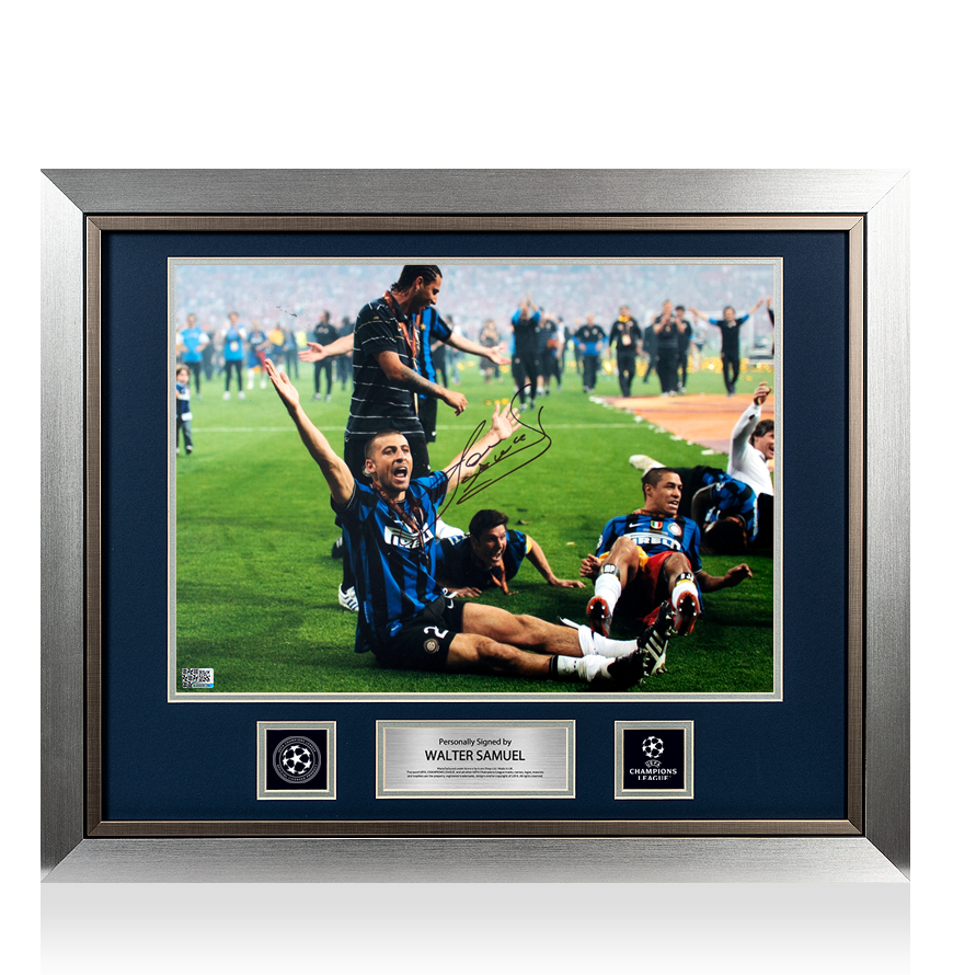 Walter Samuel Official UEFA Champions League Signed and Framed Internazionale Photo: 2010 Winner