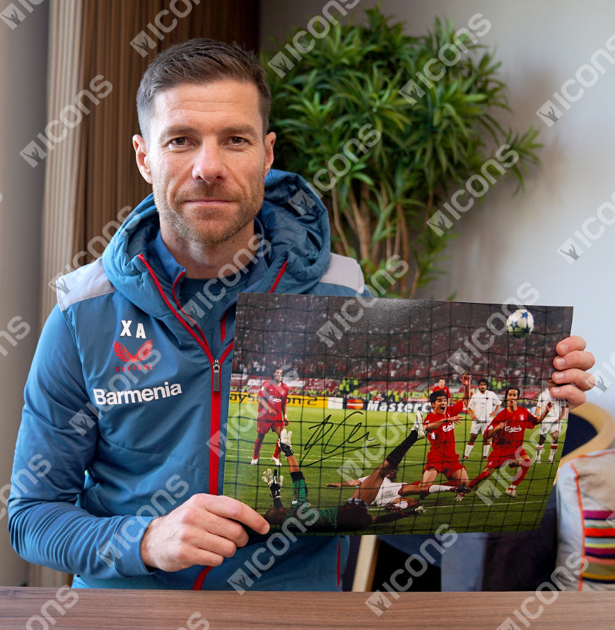 Xabi Alonso Official UEFA Champions League Signed and Framed Liverpool FC Photo: 2005 Final Goal