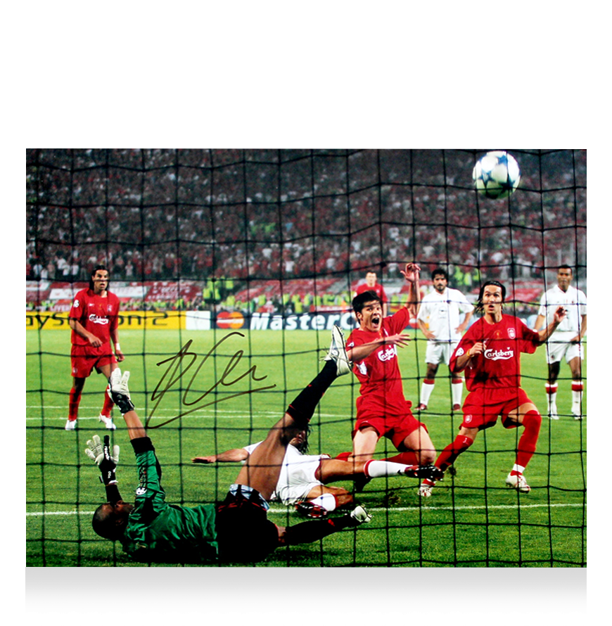 Xabi Alonso Official UEFA Champions League Signed and Framed Liverpool FC Photo: 2005 Final Goal