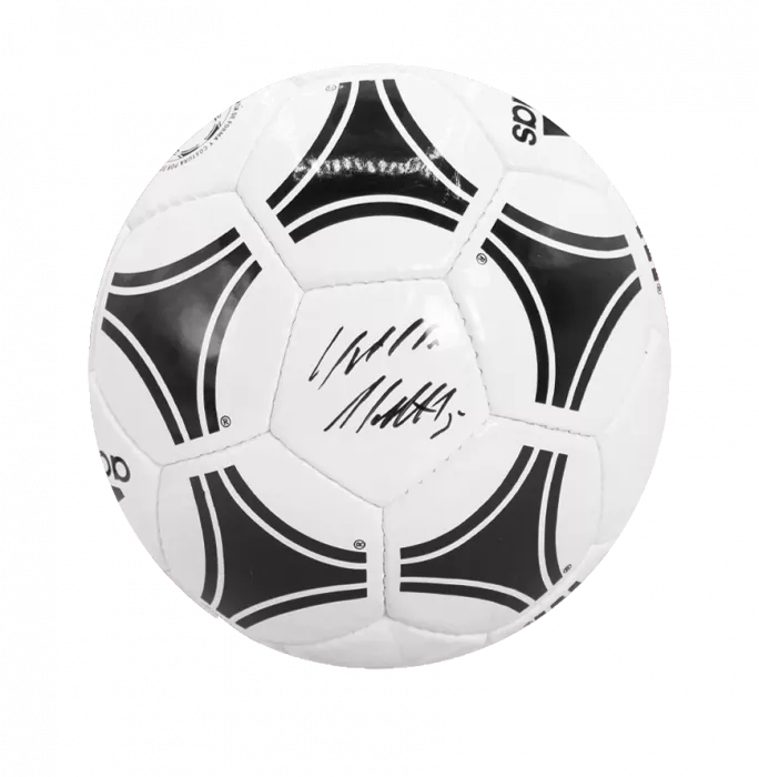Lothar Matthaus Official UEFA Champions League Signed Football In Acrylic Case