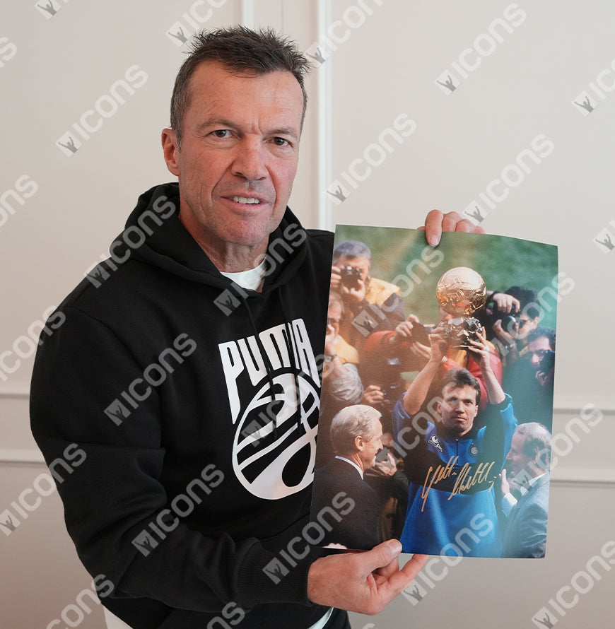 Lothar Matthaus Official UEFA Champions League Signed and Framed Internazionale Photo: 1990 Ballon d'Or Winner