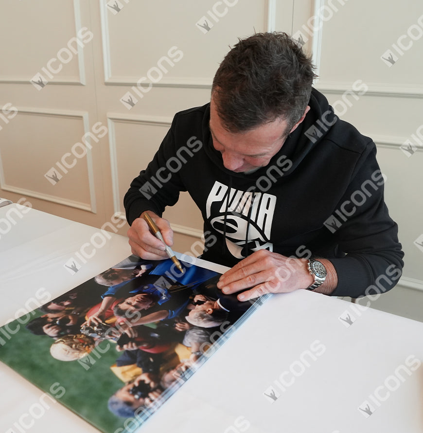 Lothar Matthaus Official UEFA Champions League Signed and Framed Internazionale Photo: 1990 Ballon d'Or Winner