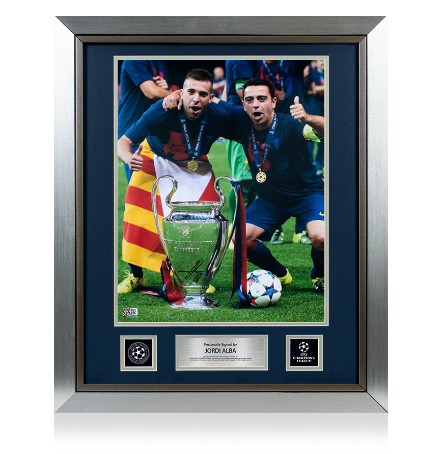 Jordi Alba Official UEFA Champions League Signed and Framed FC Barcelona Photo: 2015 UEFA Champions League Winner
