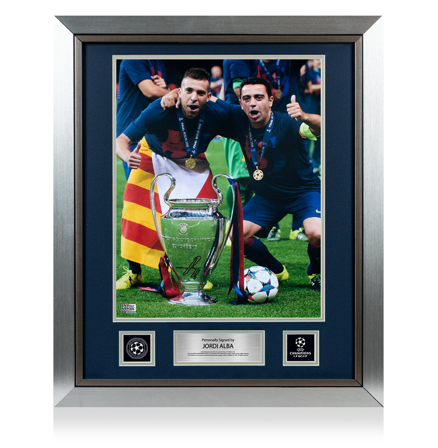 Jordi Alba Official UEFA Champions League Signed and Framed FC Barcelona Photo: 2015 UEFA Champions League Winner