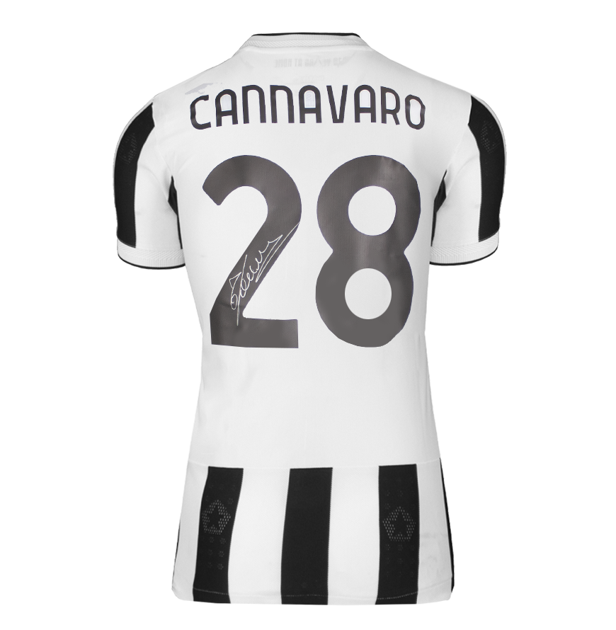 Fabio Cannavaro Official UEFA Champions League Back Signed and Hero Framed Juventus 2021-22 Home Shirt