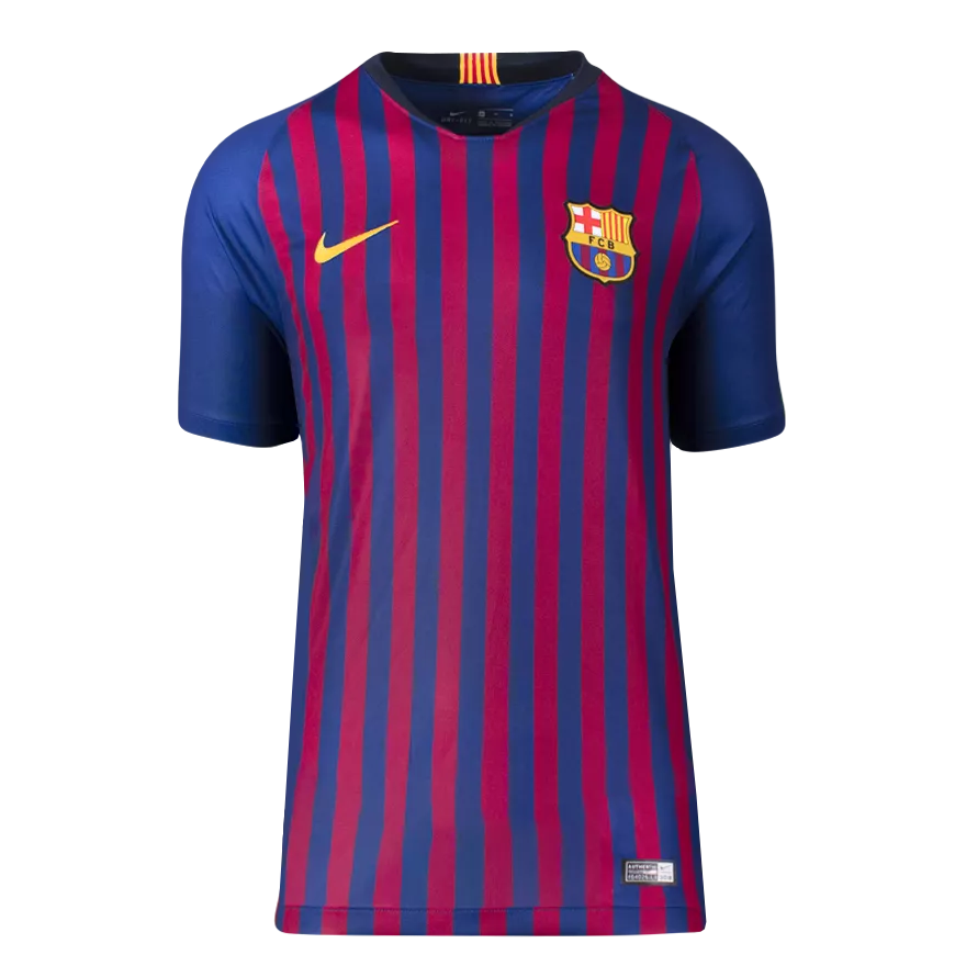 Lionel Messi Official UEFA Champions League Official Back Signed and Hero Framed FC Barcelona 2018-19 Home Shirt