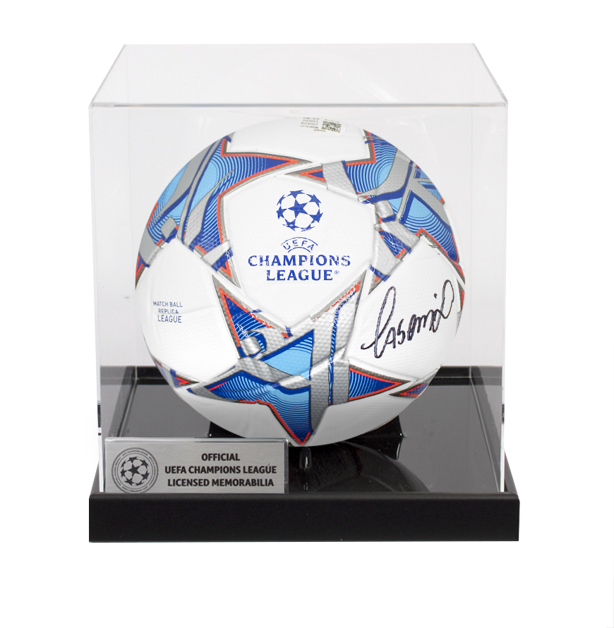 Casemiro Official UEFA Champions League Signed Football In Acrylic Case