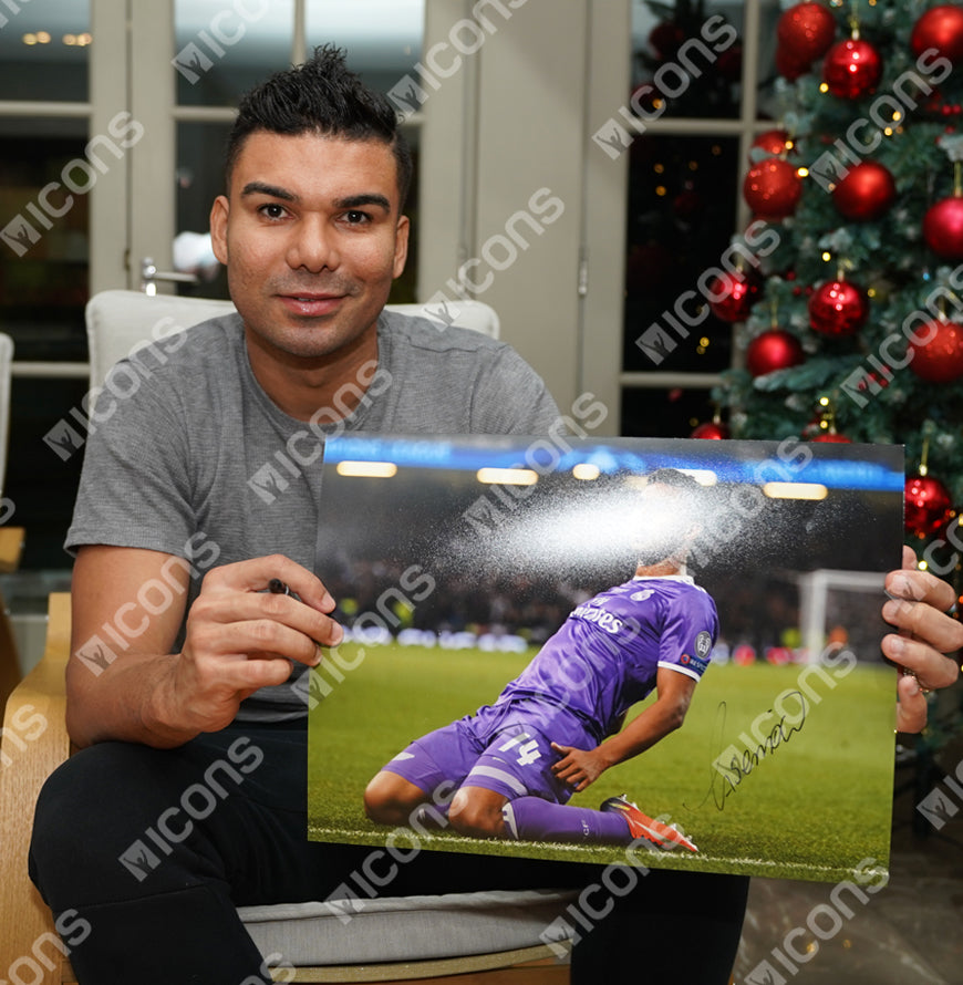 Casemiro Official UEFA Champions League Signed and Framed Real Madrid Photo: Final Goal