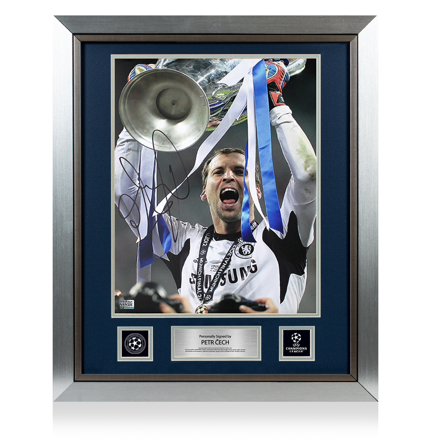 Petr Cech Official UEFA Champions League Signed and Framed Chelsea Photo: 2012 Winner