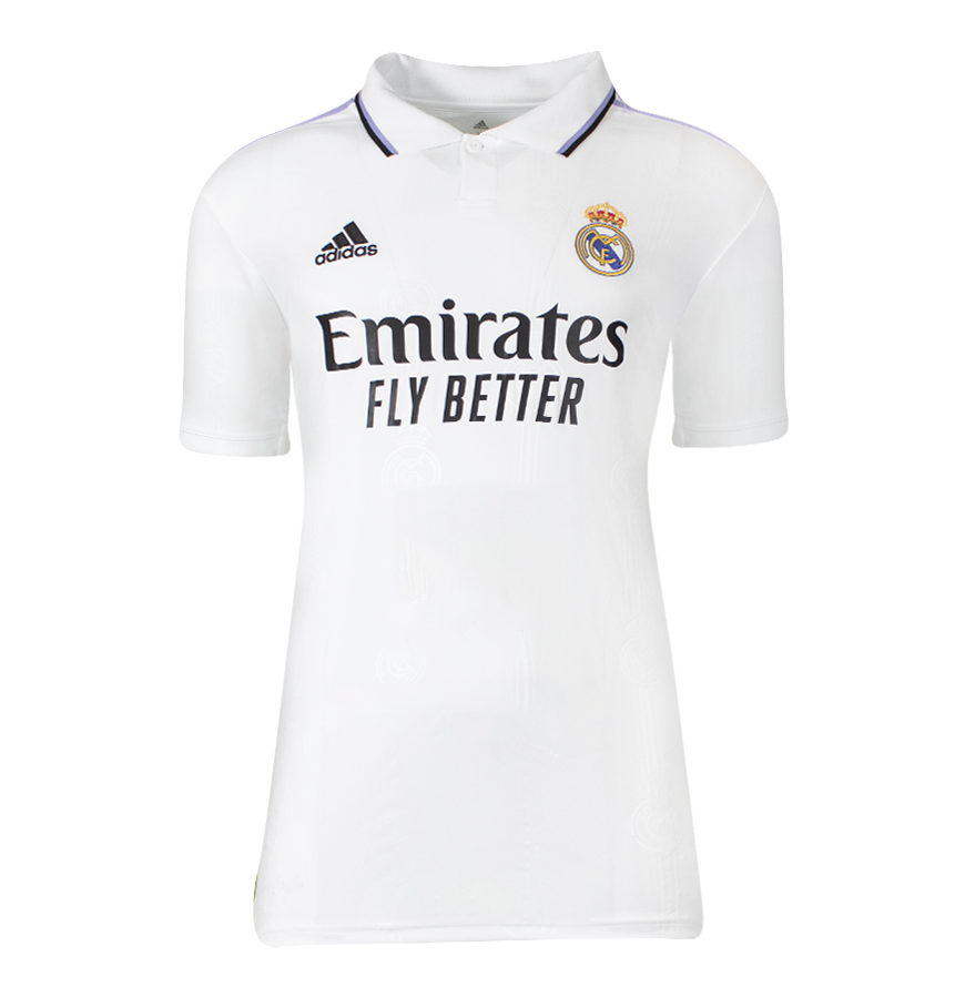 Karim Benzema Official UEFA Champions League Back Signed and Framed Real Madrid 2022-23 Home Shirt