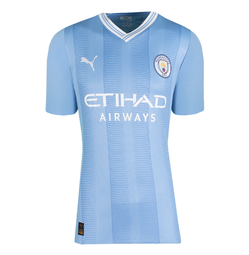 Jack Grealish Official UEFA Champions League Back Signed and Framed Manchester City 2023-24 Home Shirt