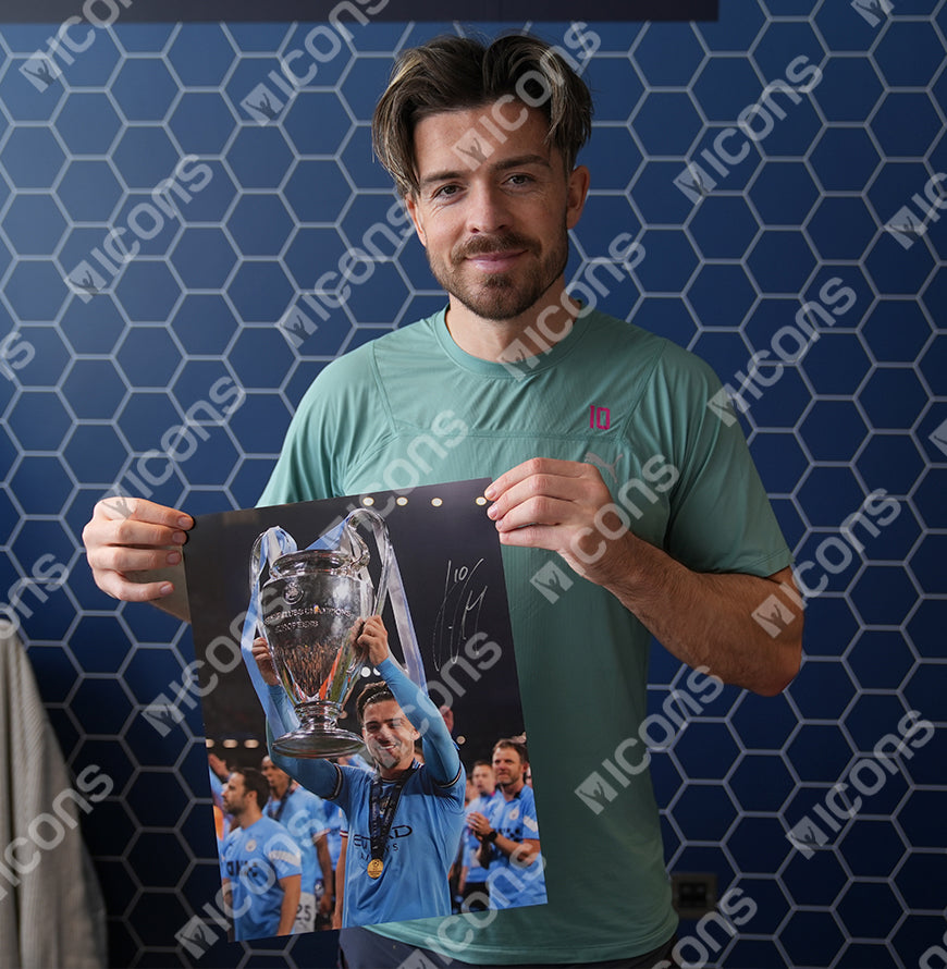Jack Grealish Official UEFA Champions League Signed and Framed Manchester City Photo: 2023 Winner