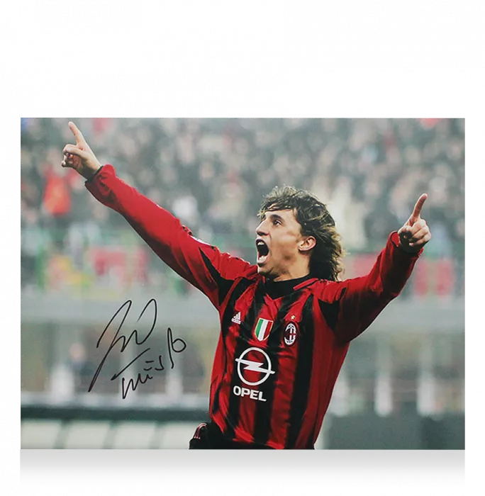 Hernan Crespo Offizielle UEFA Champions League unterschrieben und gerahmt AC Mailand -Foto: Feier