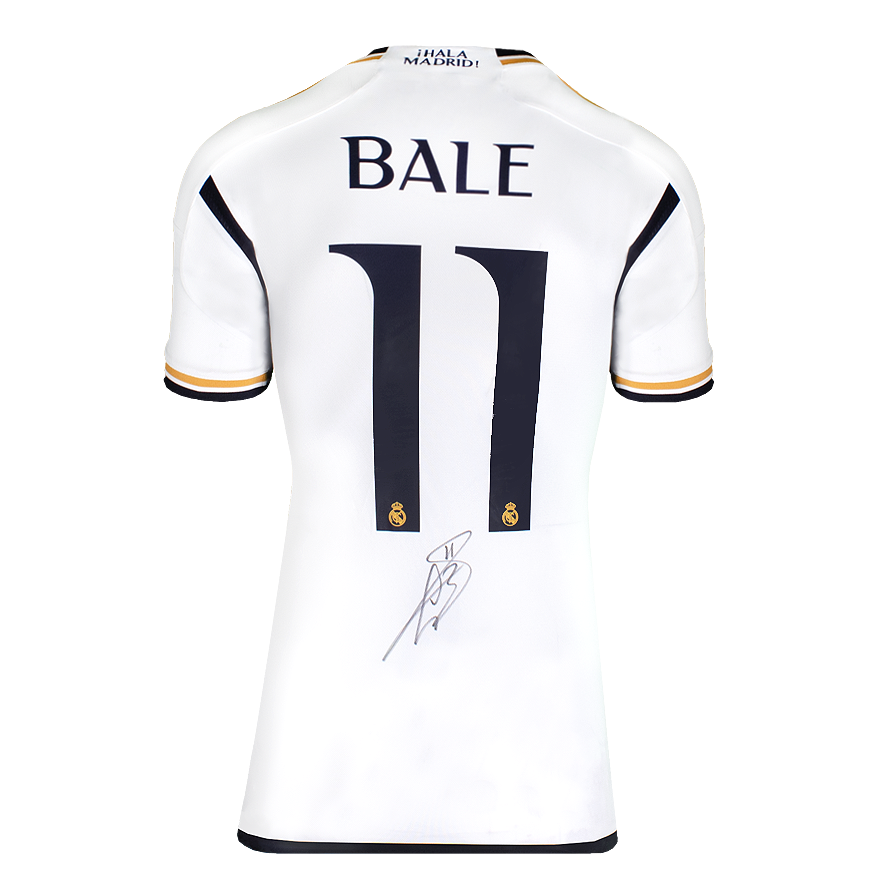 Gareth Bale Official UEFA Champions League Back Signed and Hero Framed Real Madrid 2023-24 Home Shirt