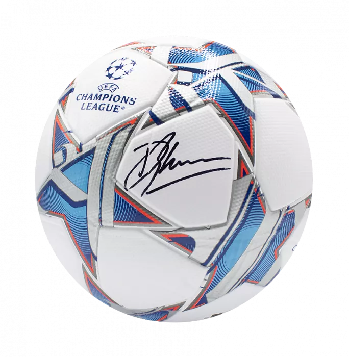 Dennis Bergkamp ufficiale UEFA Champions League ha firmato il calcio nel caso acrilico